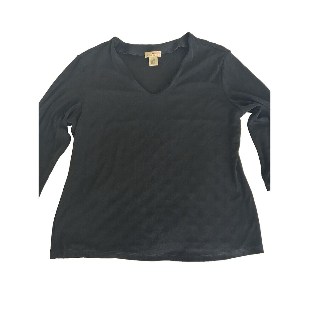Choices Womens Liquid Knit Vneck Top Sweater‎ New with Tags Travel Packable VTG